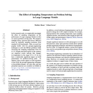 The Effect of Sampling Temperature on LLMs